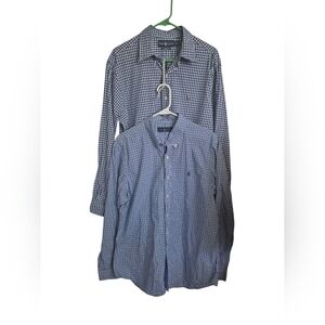 Ralph Lauren Blue Botton Up Shirts L Lot Of 2